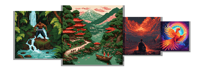 multiple pixel art images